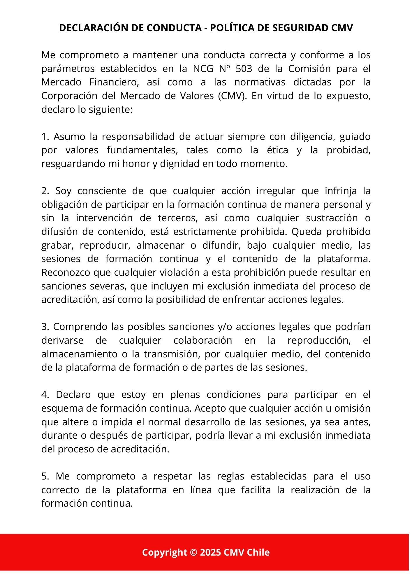 Política de seguridad CMV